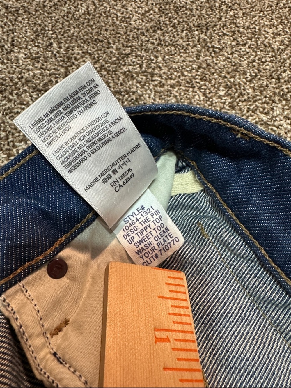 MOTHER Snacks jeans the pin up tippy top sweet too in clean your plate size 25 - Picture 9 of 13